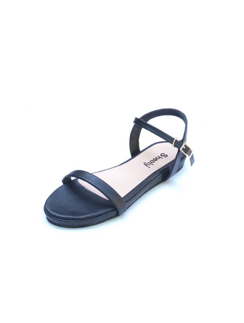Sheoly Black Flatform Sandals Sri Lanka | Low Heel Ankle Strap