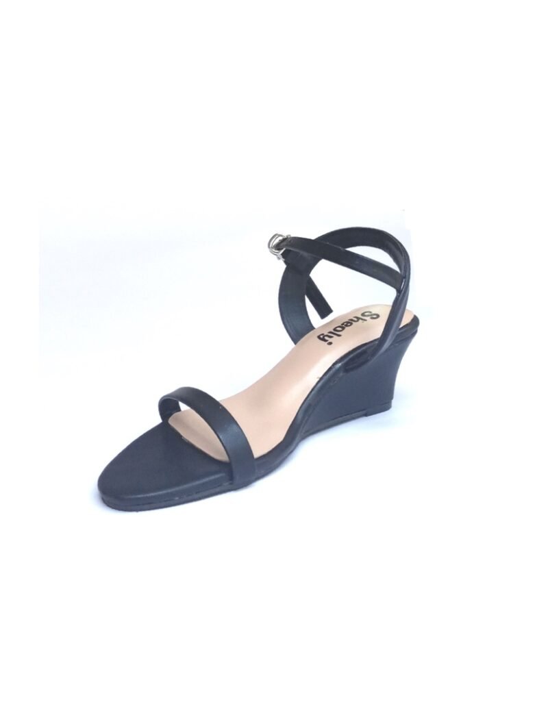 Sheoly Black Low Wedge Sandals Sri Lanka | Ankle Strap